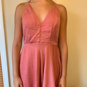 Blush pink formal dress.